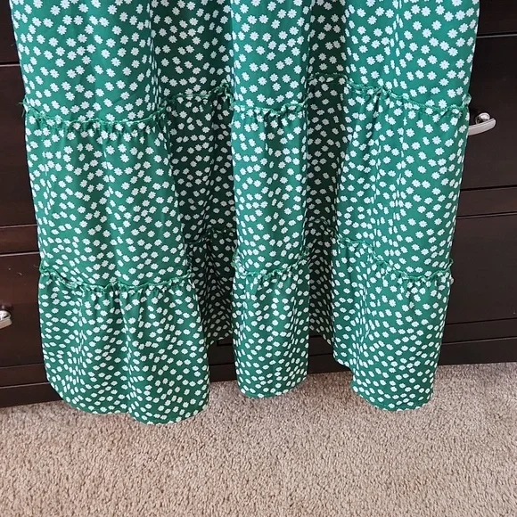 Green Floral Dot Summer Dress - Picture 6 of 6